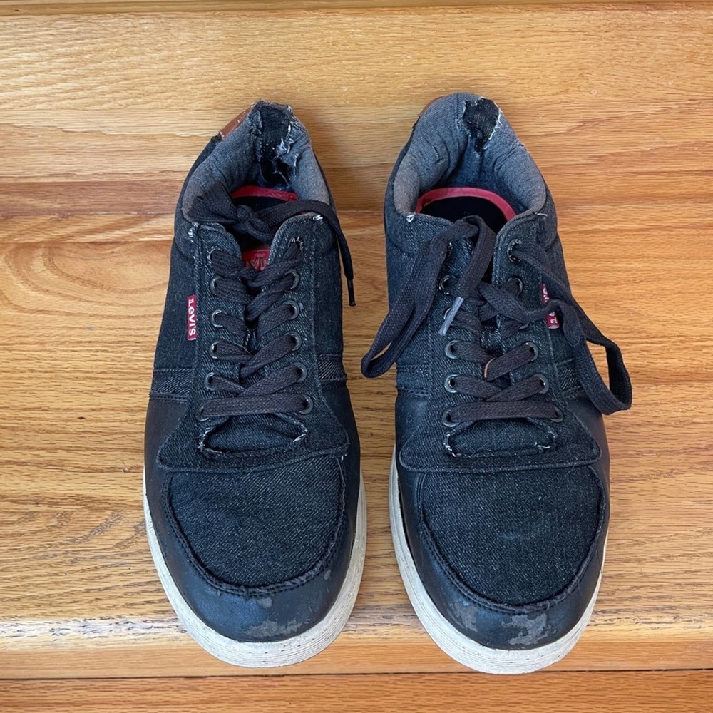 MEN LEVIS Miles Sneakers Black Sz 10